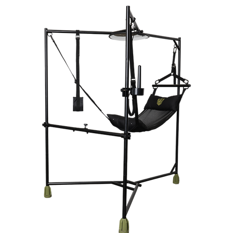 Fort Troff Hammock Hangar sling frame angled view showing the tri-leg design - BDSM Authority
