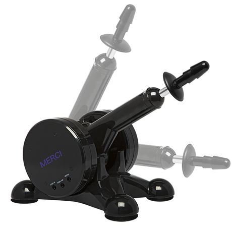 Merci Power Banger fuck machine with attachments on its suction-cup base - BDSM Authority