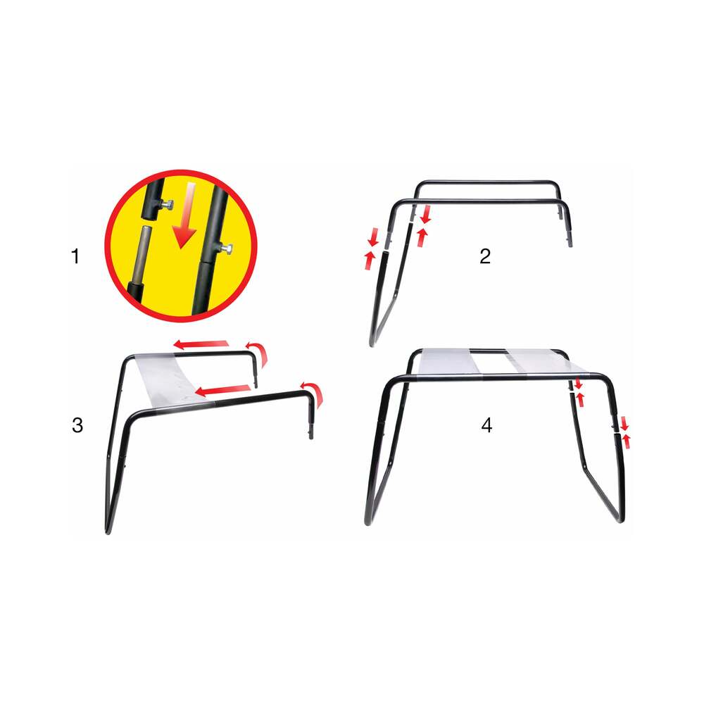 Fetish Fantasy Incredible Sex Stool assembly and dimensions diagram - BDSM Authority