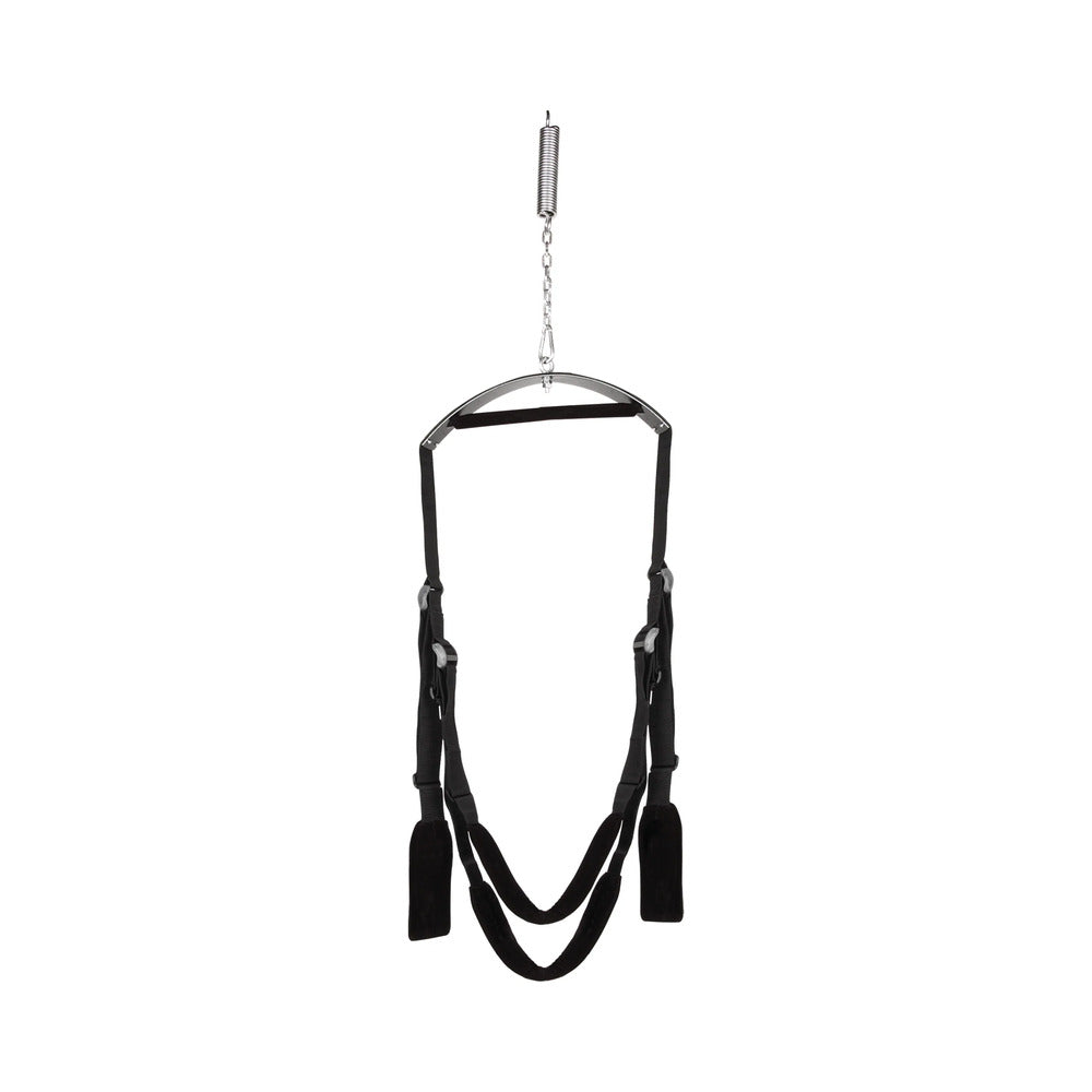 Lux Fetish Fantasy Swing black door swing with stirrups - BDSM Authority