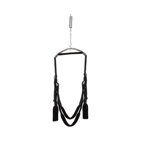 Lux Fetish Fantasy Swing black door swing with stirrups - BDSM Authority