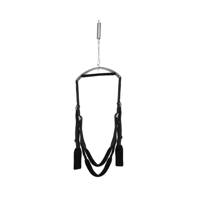 Lux Fetish Fantasy Swing black door swing with stirrups - BDSM Authority