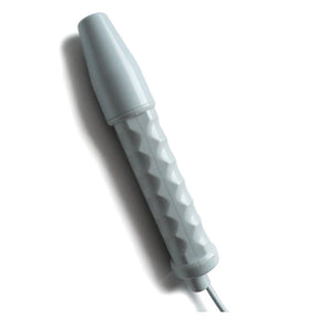KinkLab Neon Wand electrosex kit with white handle and red glass electrodes - BDSM Authority