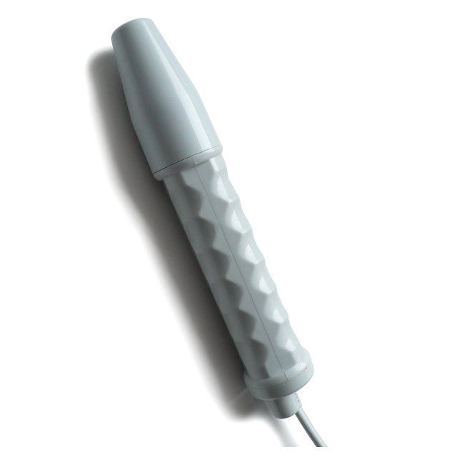 KinkLab Neon Wand electrosex kit with white handle and red glass electrodes - BDSM Authority