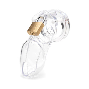 CB-6000 Clear Male Chastity Cage Kit with Five U-Ring Sizes male chastity cage kit - BDSM Authority
