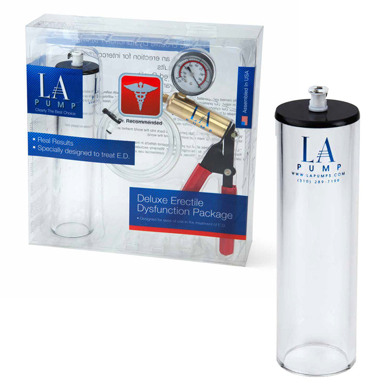Deluxe erectile dysfunction penis pump kit with 2 x 9 inch acrylic cylinder - BDSM Authority