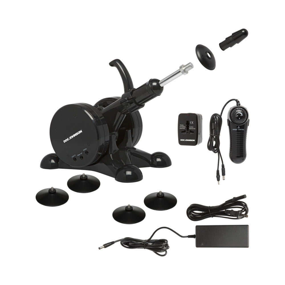 Vac-U-Lock sex machine with wired remote, power adapter and four suction cups - BDSM Authority