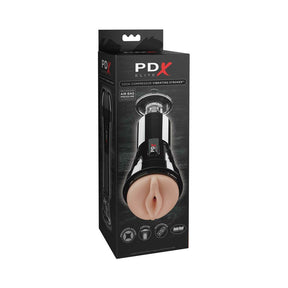 PDX Elite Cock Compressor vibrating stroker, beige and black - BDSM Authority