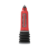 Bathmate Hydromax7 red pump filled with water and sealed to the body - BDSM Authority