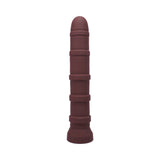 Close detail of the rings of pleasure along the Tantus Cisco garnet silicone shaft - BDSM Authority