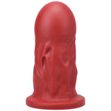 Tantus Mr. Universe realistic silicone dildo in ruby with veined XL shaft and suction cup base - BDSM Authority