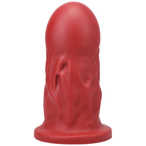 Tantus Mr. Universe realistic silicone dildo in ruby with veined XL shaft and suction cup base - BDSM Authority