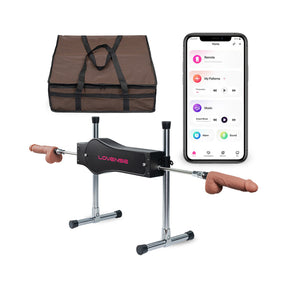 Lovense app-compatible sex machine full set with smartphone app control and storage bag - BDSM Authority