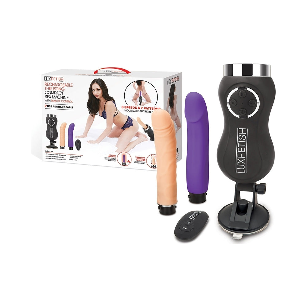 Lux Fetish sex machine with wireless remote and two silicone attachments - BDSM Authority