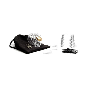 CB-X Mini-Me Clear Male Chastity Cage Kit, 1.25 Inch Length male chastity cage kit - BDSM Authority