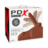 PDX Plus Perfect Ride Brown anal masturbator with posable dildo - BDSM Authority