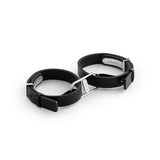 Crave ICON Cuffs black leather cuffs with stainless steel hardware - BDSM Authority