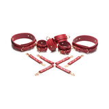Master Series hog tie thigh and wrist cuffs with nickel-free D-rings - BDSM Authority
