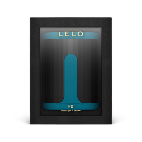 LELO F2S Massager & Stroker Teal front view - BDSM Authority