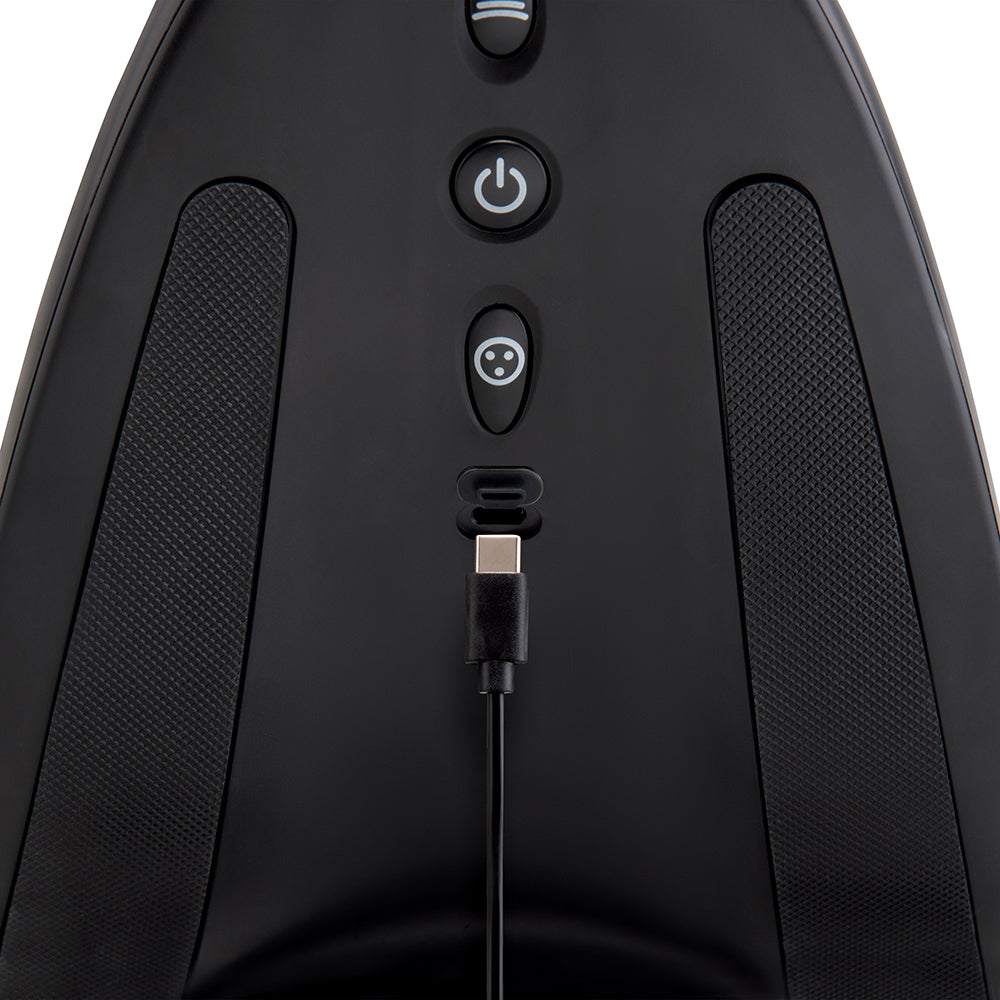 The Cowgirl Saddle Machine controls and charging port close-up - BDSM Authority