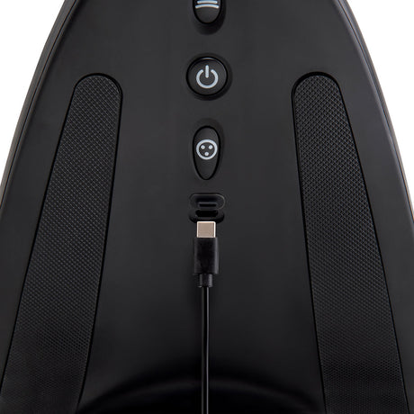 The Cowgirl Saddle Machine controls and charging port close-up - BDSM Authority
