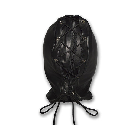 Prowler RED leather double hood detail with mouth opening - BDSM Authority