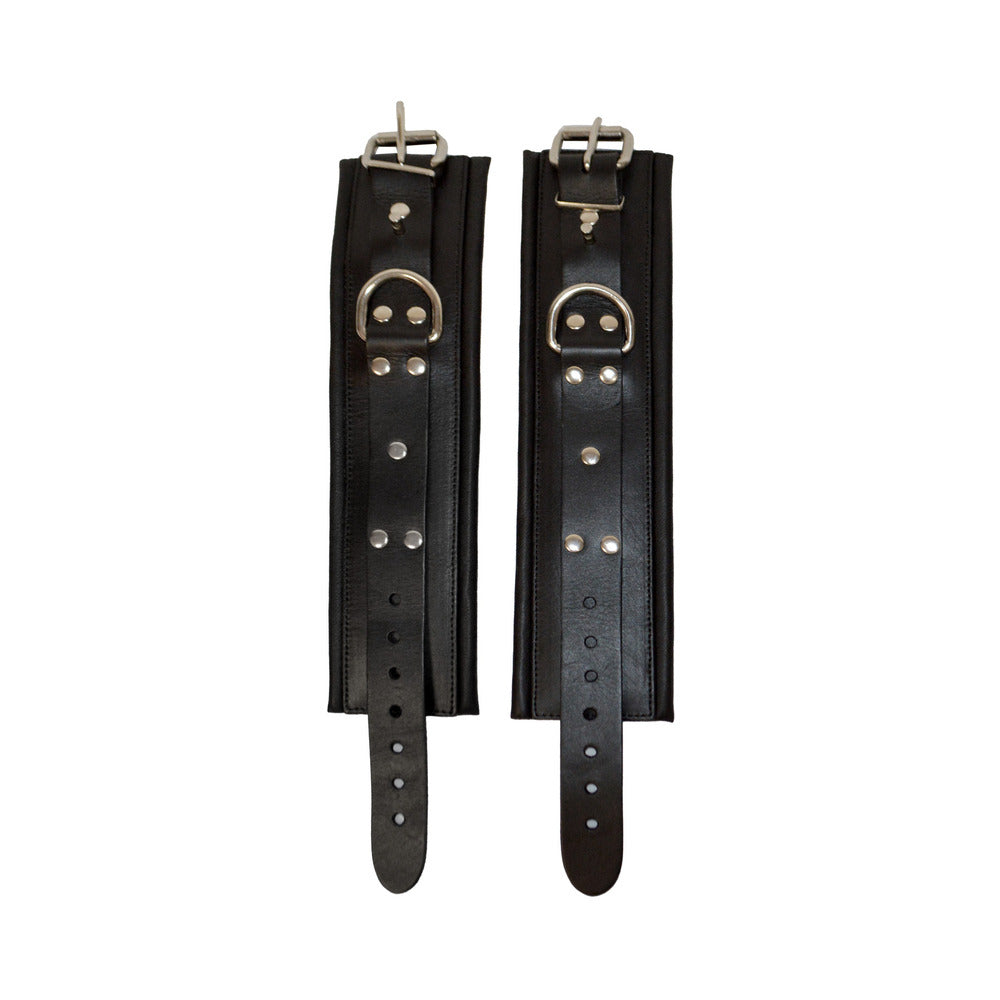 Prowler RED leather ankle cuff with locking post detail - BDSM Authority