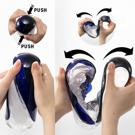 TENGA FLIP 360 Midnight Purple helical design view - BDSM Authority