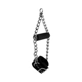 Single Strict Leather nubuck suspension cuff with chain and handle - BDSM Authority