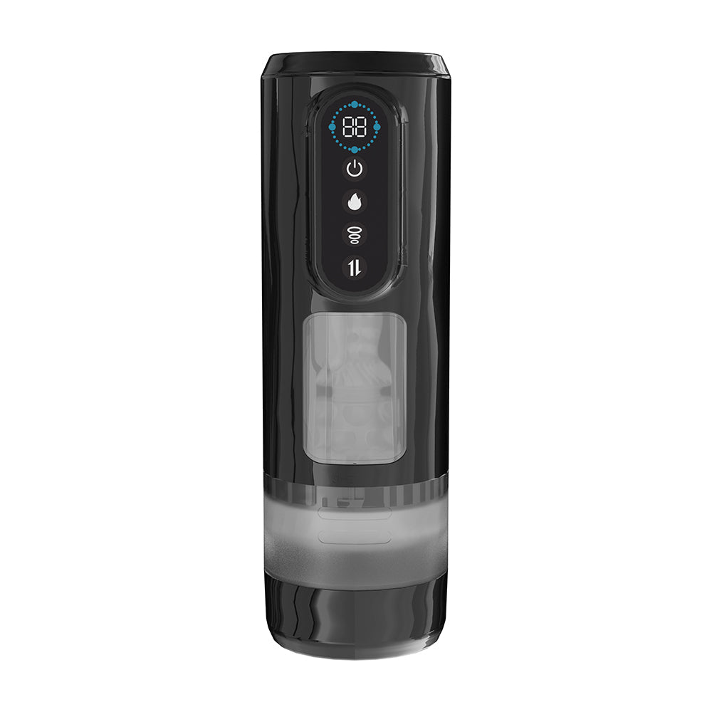 PUMPED Sensurge black heating and suction masturbator in use - BDSM Authority