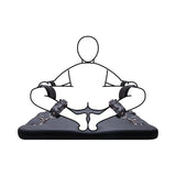 Diagram of the Prowler RED bondage board with a person restrained - BDSM Authority