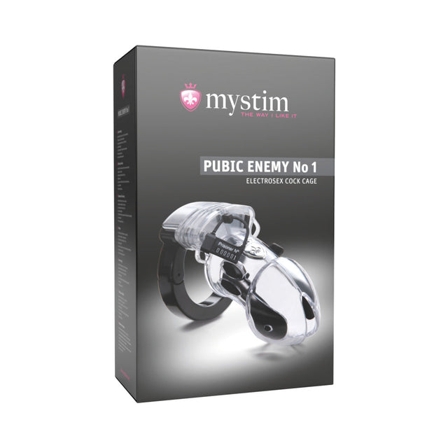 Mystim Pubic Enemy No 1 Transparent Electrosex Chastity Cock Cage transparent electro chastity cock cage - BDSM Authority