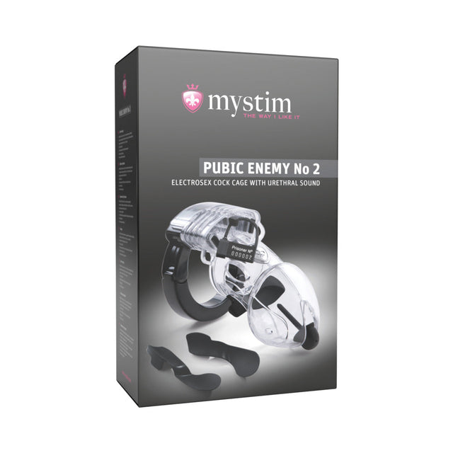 Mystim Pubic Enemy No 2 Transparent Electrosex Chastity Cock Cage transparent electro chastity cock cage - BDSM Authority