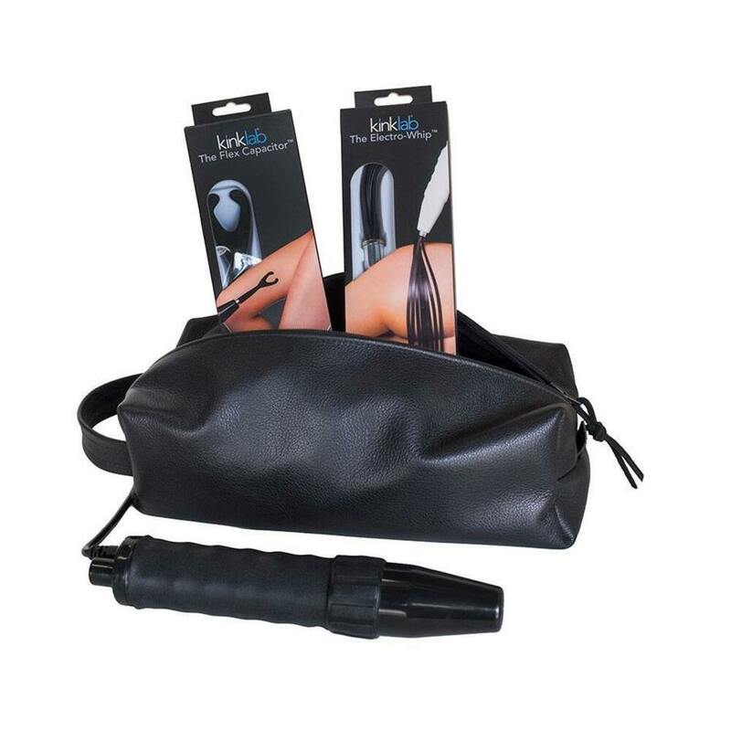 KinkLab Neon Wand Obsidian Intensity Kit black violet wand with Electro-Whip and Flex Capacitor - BDSM Authority