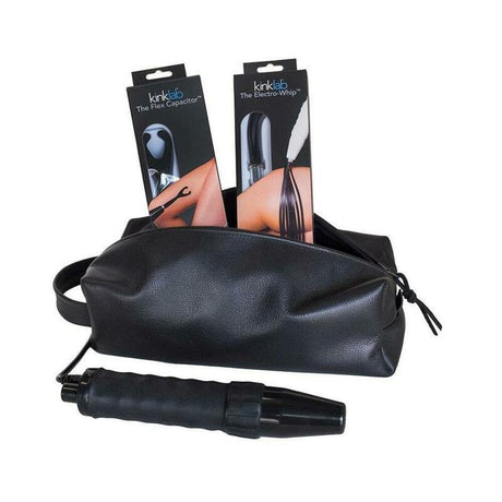 KinkLab Neon Wand Obsidian Intensity Kit black violet wand with Electro-Whip and Flex Capacitor - BDSM Authority
