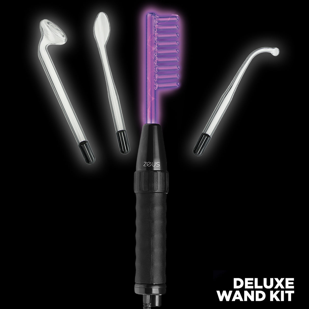 Close up of the Zeus Twilight wand grip and intensity dial - BDSM Authority