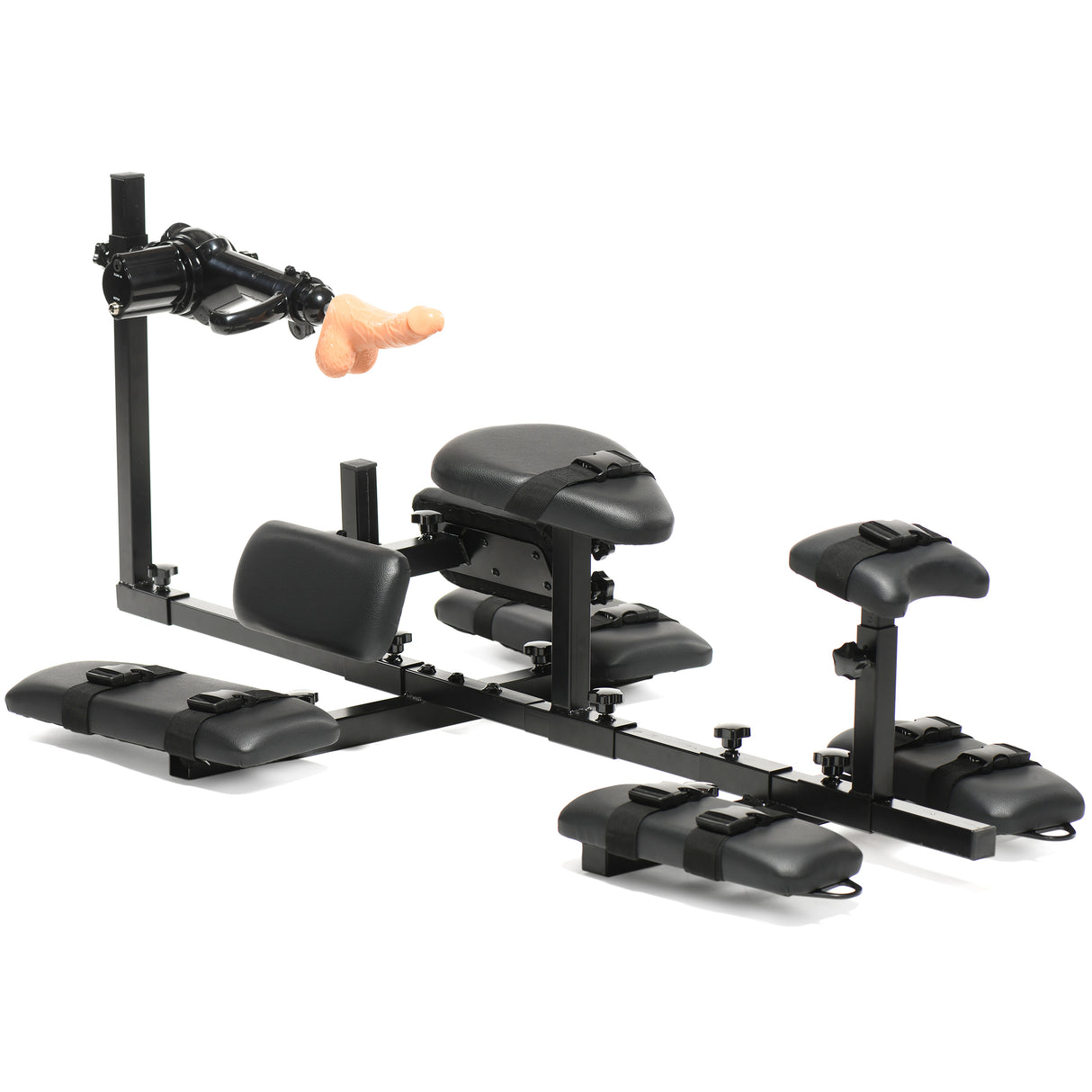 Subversion Deluxe Bondage Stockade with Sex Machine: rear view - BDSM Authority