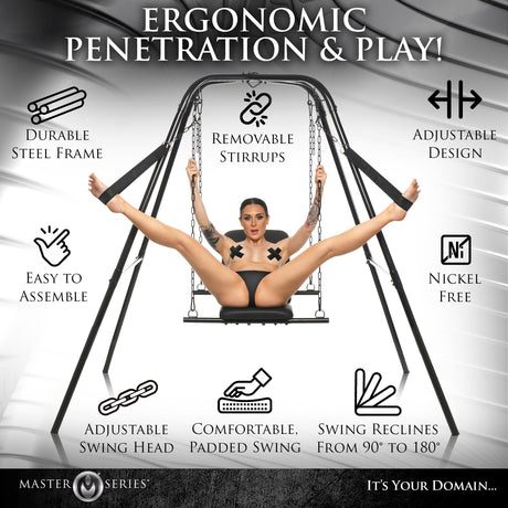 Throne Adjustable sex sling with stand, BDSM Authority