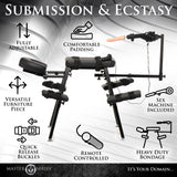 Obedience Bondage Chair with Sex Machine: restraint hardware detail - BDSM Authority