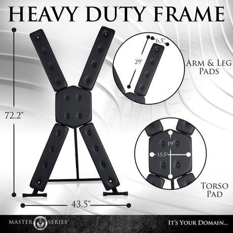 Deluxe St. Andrew's Cross angle view - BDSM Authority