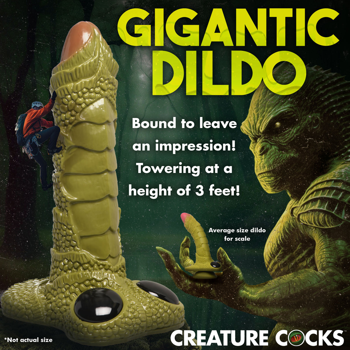 Scaly Swamp Monster 3 Foot Huge Dildo - view 6 - BDSM Authority