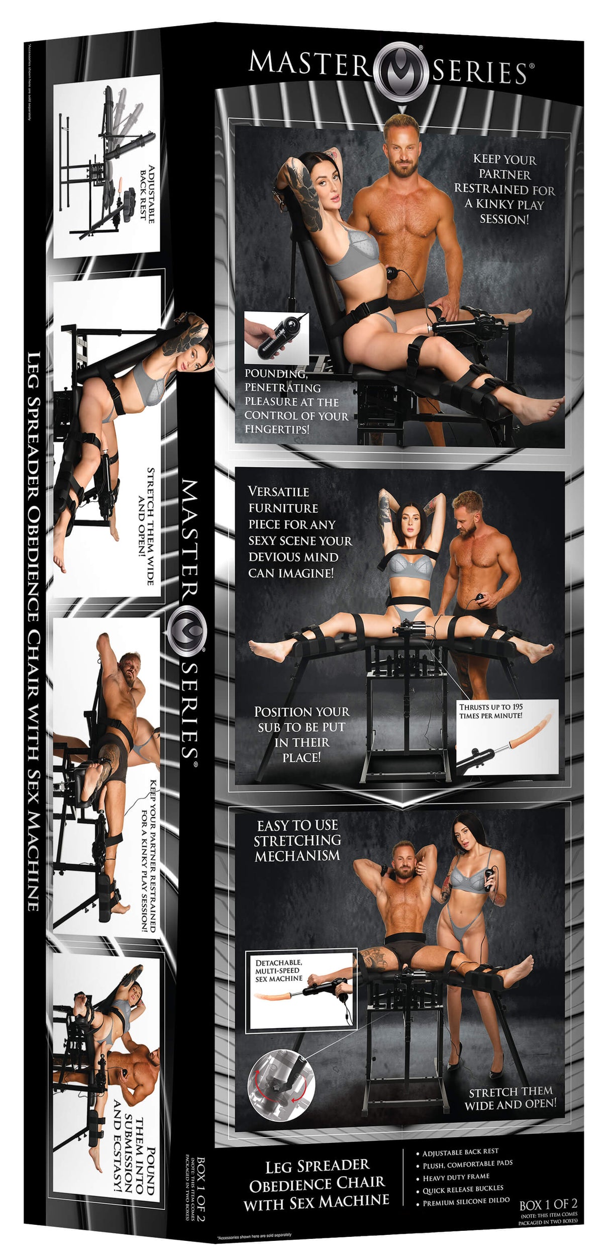 Leg Spreader Obedience Chair with Sex Machine