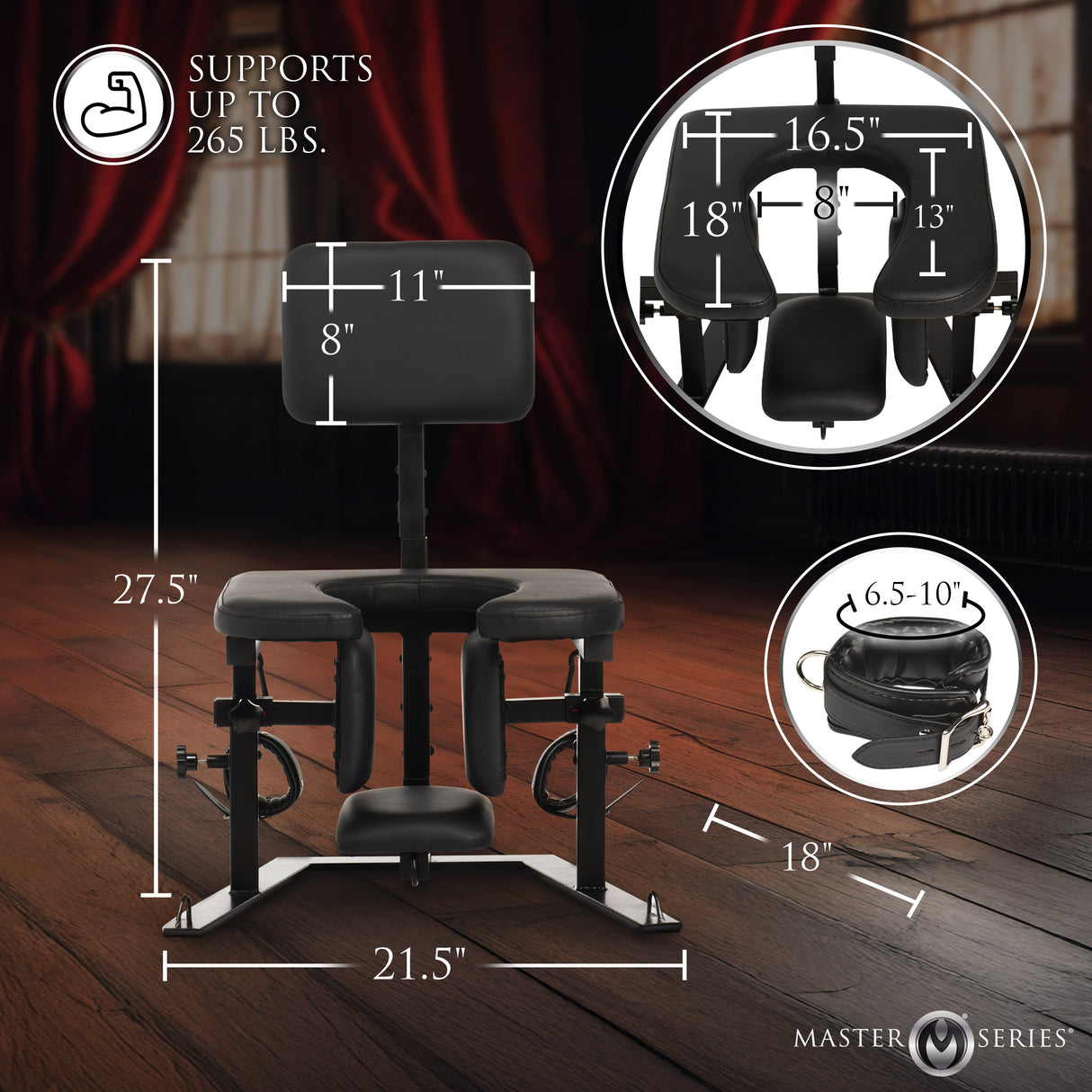 Pleasure Throne Queening Chair interior detail - BDSM Authority