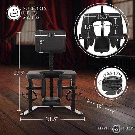 Pleasure Throne Queening Chair interior detail - BDSM Authority