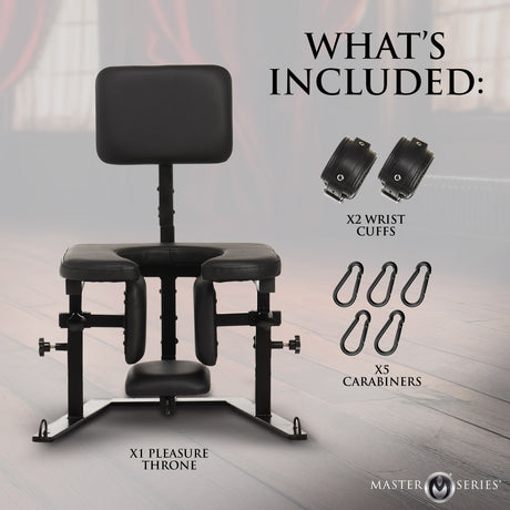 Pleasure Throne Queening Chair full view - BDSM Authority