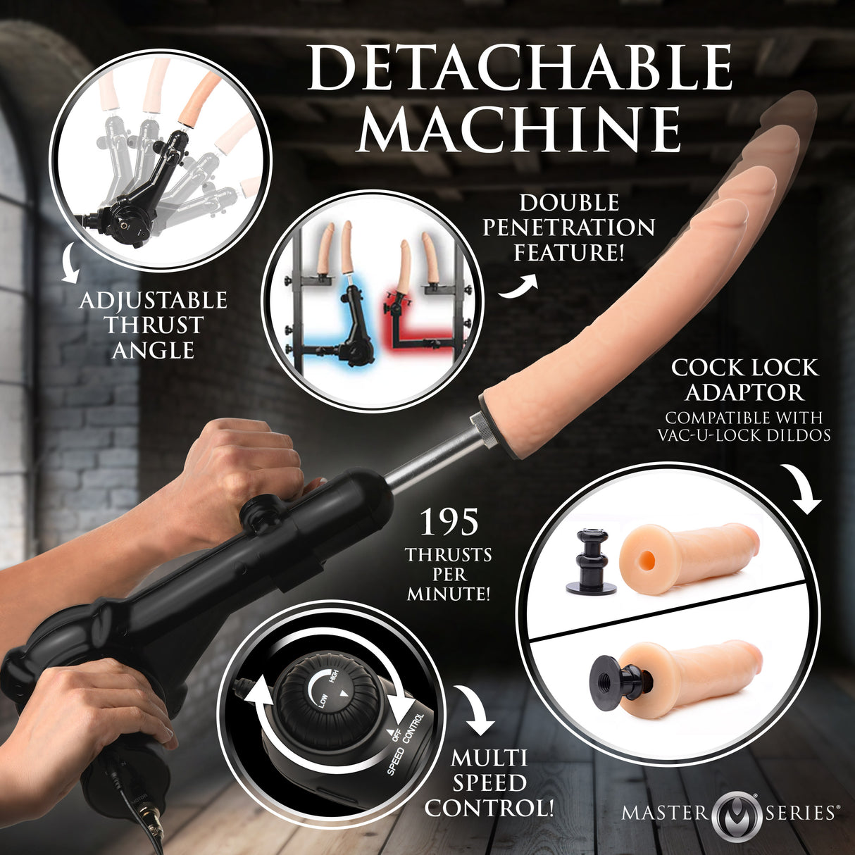 Ultimate Enforcer Sex Machine Tower angle view - BDSM Authority