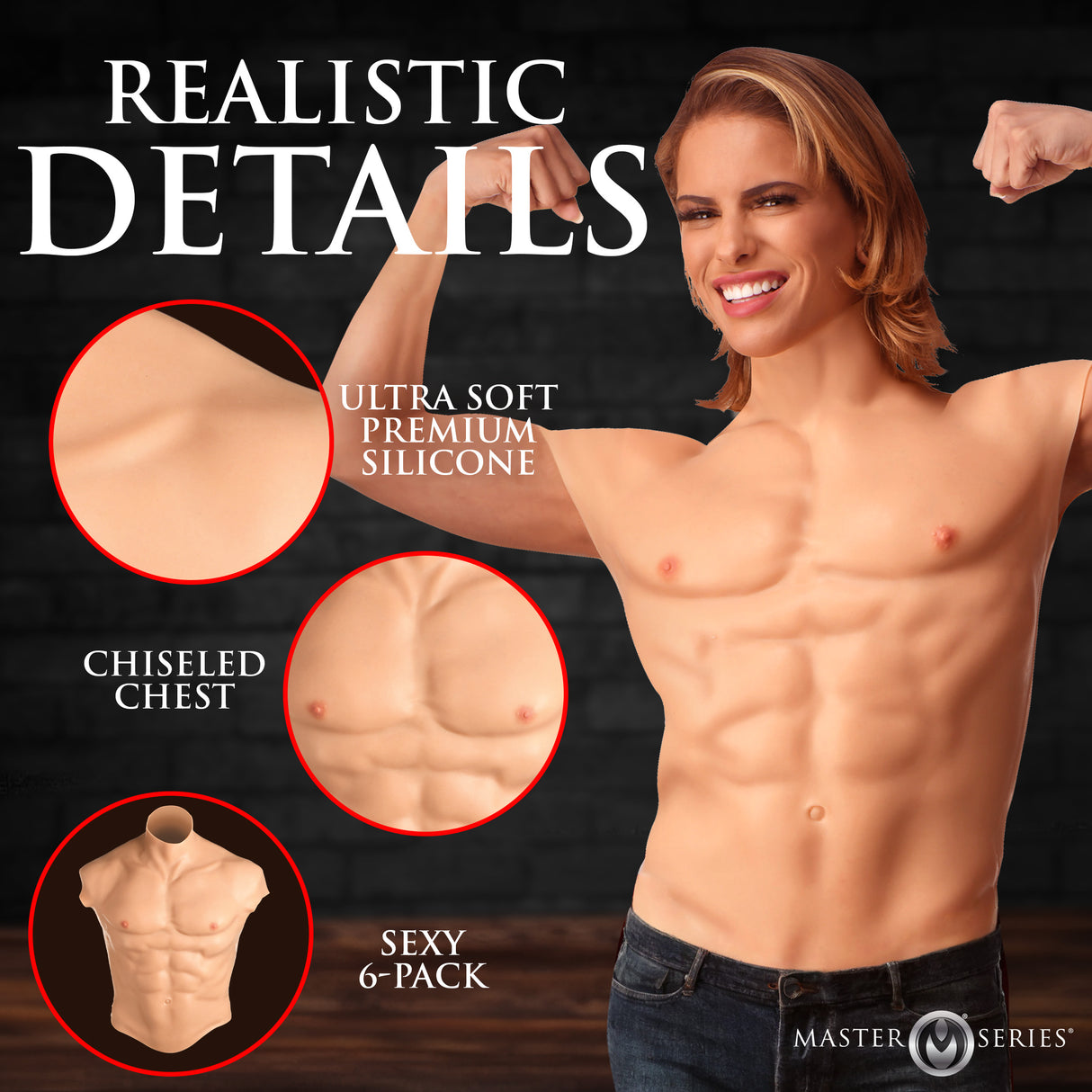 Ripped Silicone Male Chest Fetish Wear detail view 2 - BDSM Authority