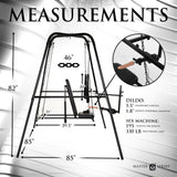 Deluxe Adjustable Sex Sling Throne with Sex Machine: restraint hardware detail - BDSM Authority