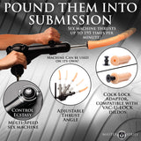 Deluxe Adjustable Sex Sling Throne with Sex Machine: close-up detail - BDSM Authority