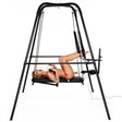 Deluxe Sex Sling Throne with detachable thrusting machine and adjustable stirrups: freestanding suspension frame, premium BDSM bondage furniture for couples - BDSM Authority